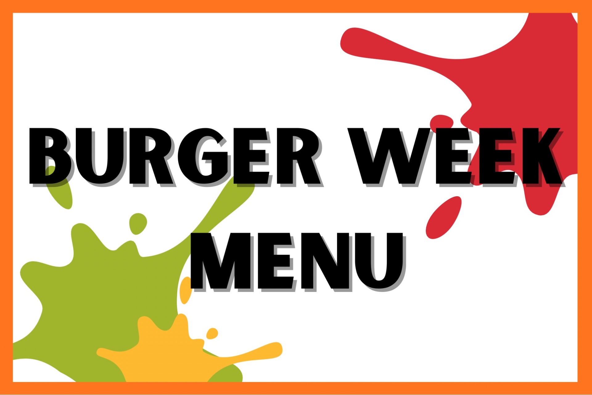 Burger week menu 