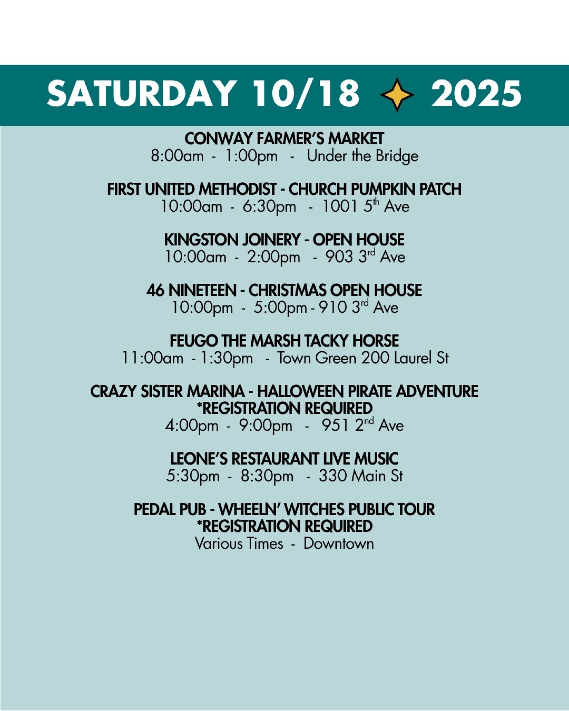 weekend rundown 10-18