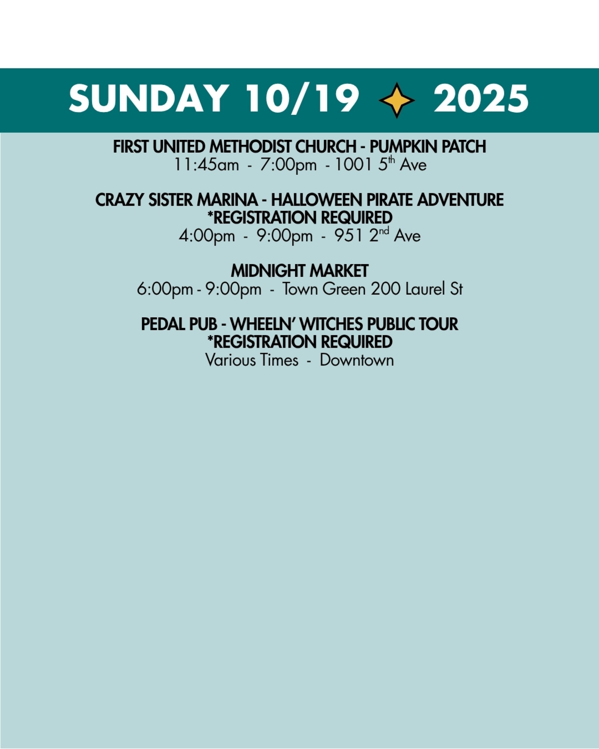 weekend rundown 10-19