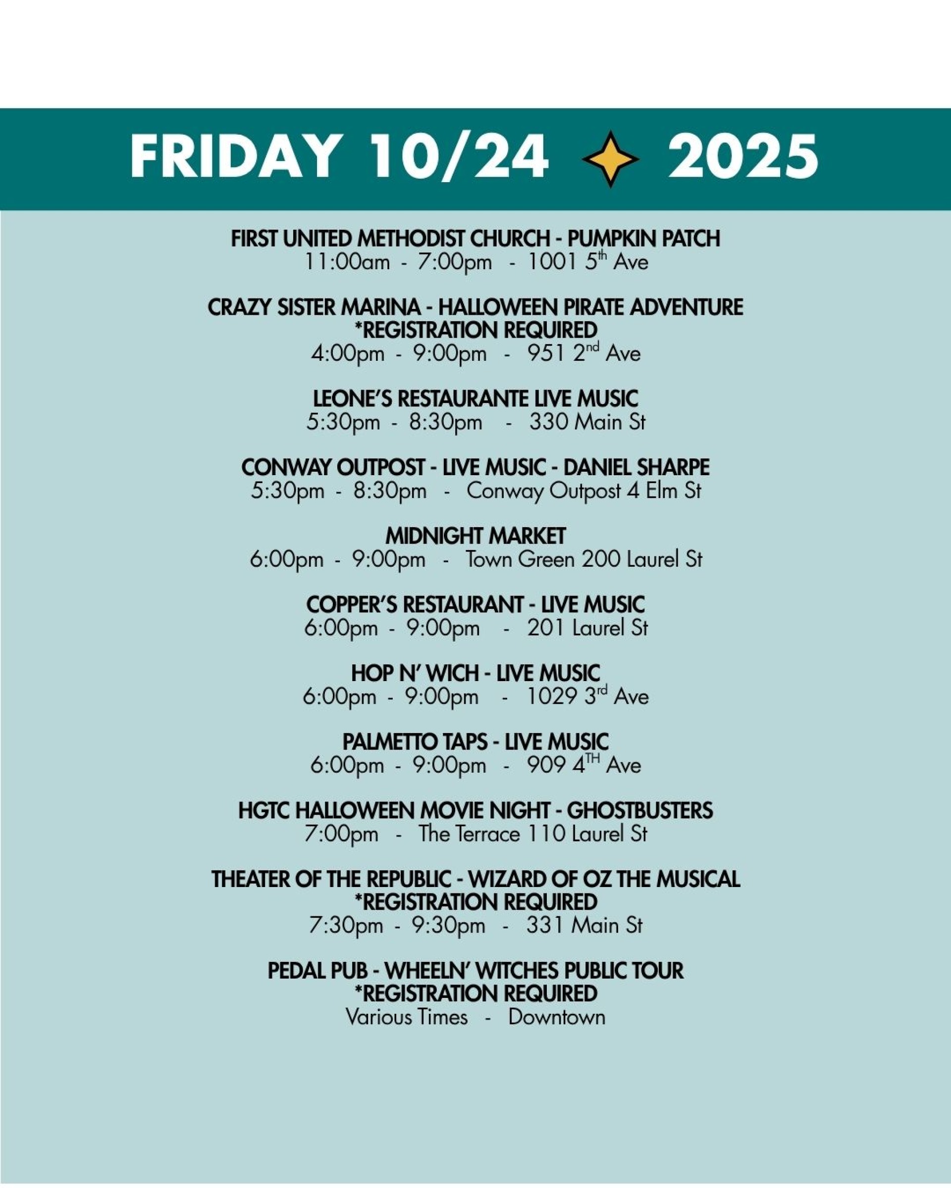 WEEKEND RUNDOWN 10-24