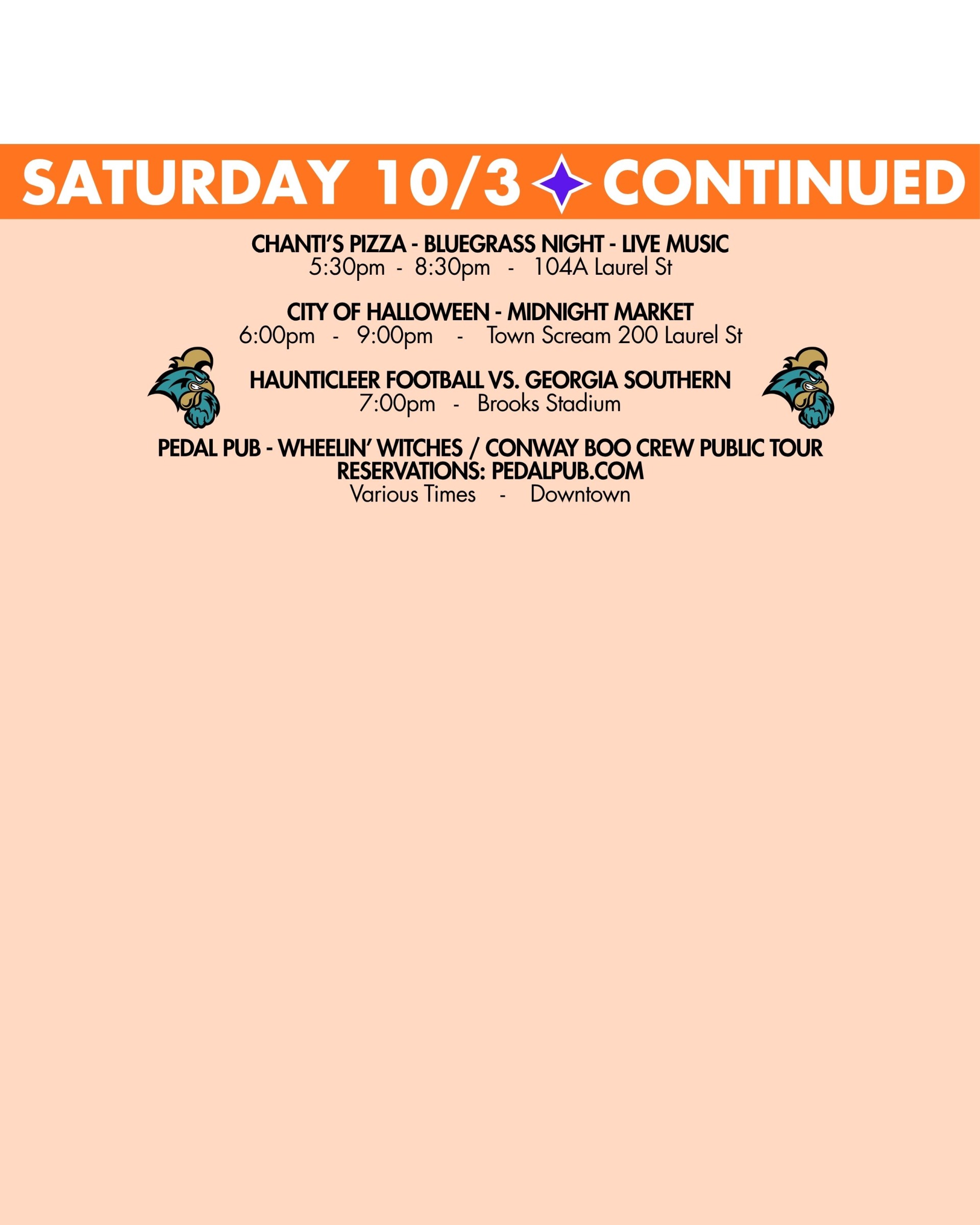weekend rundown 10-3 cont.