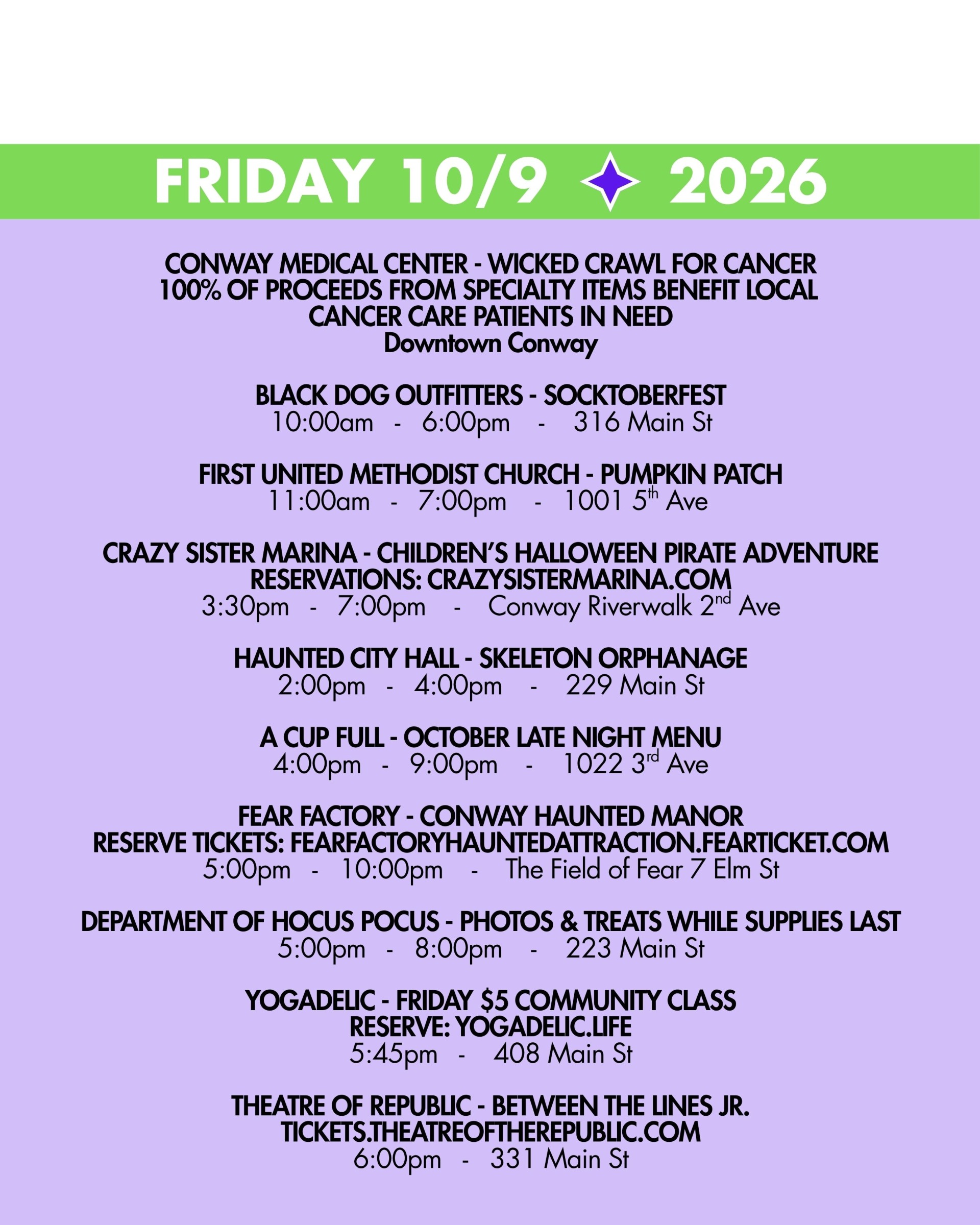 weekend rundown 10/9