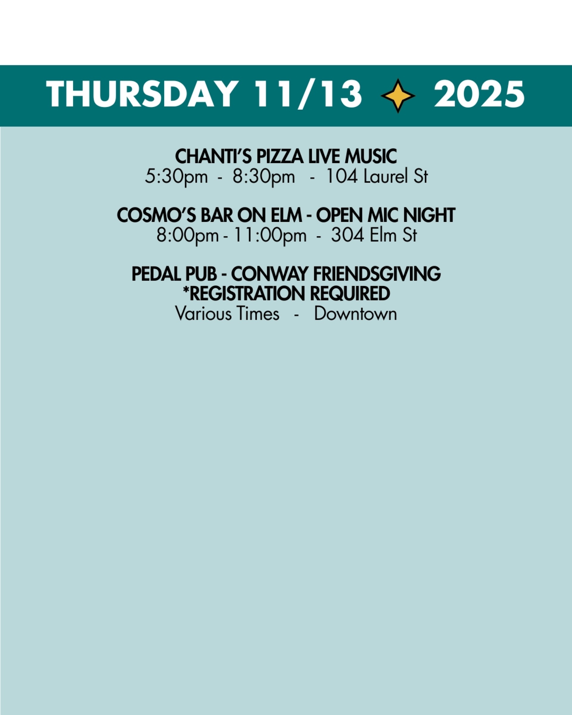 weekend rundown 11-13