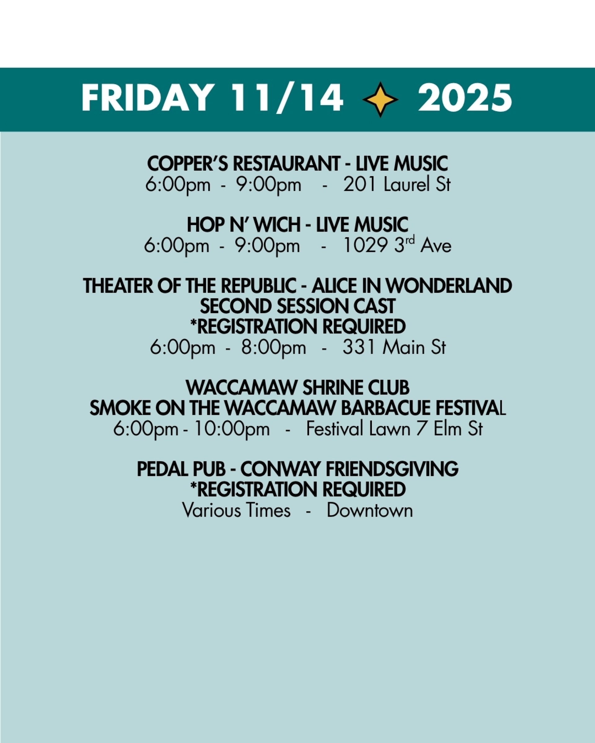 weekend rundown 11-14