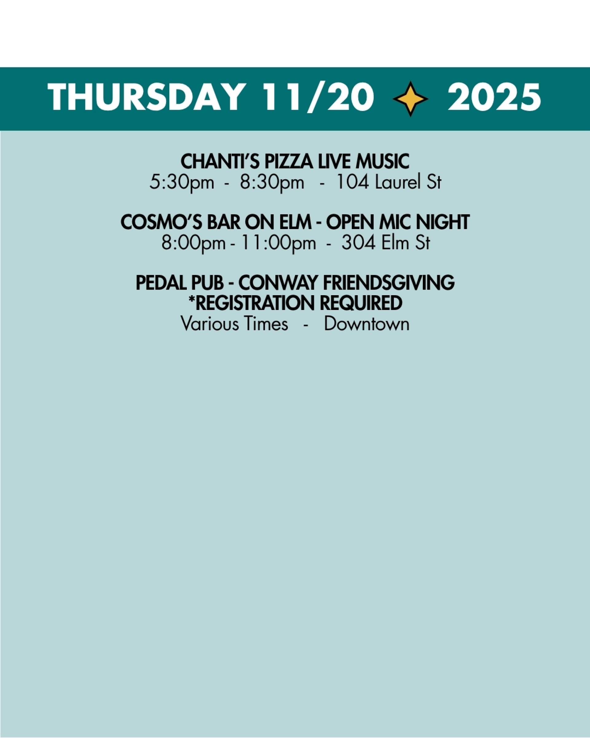 weekend rundown 11-20