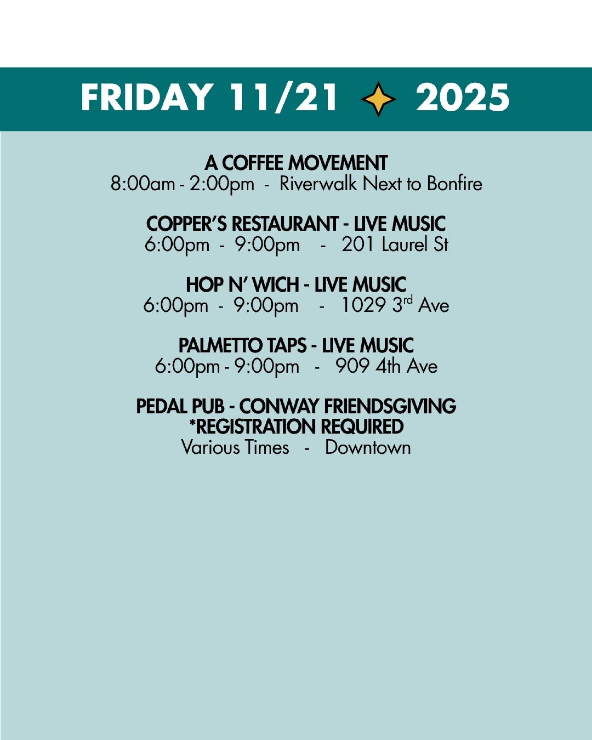 weekend rundown 11-21