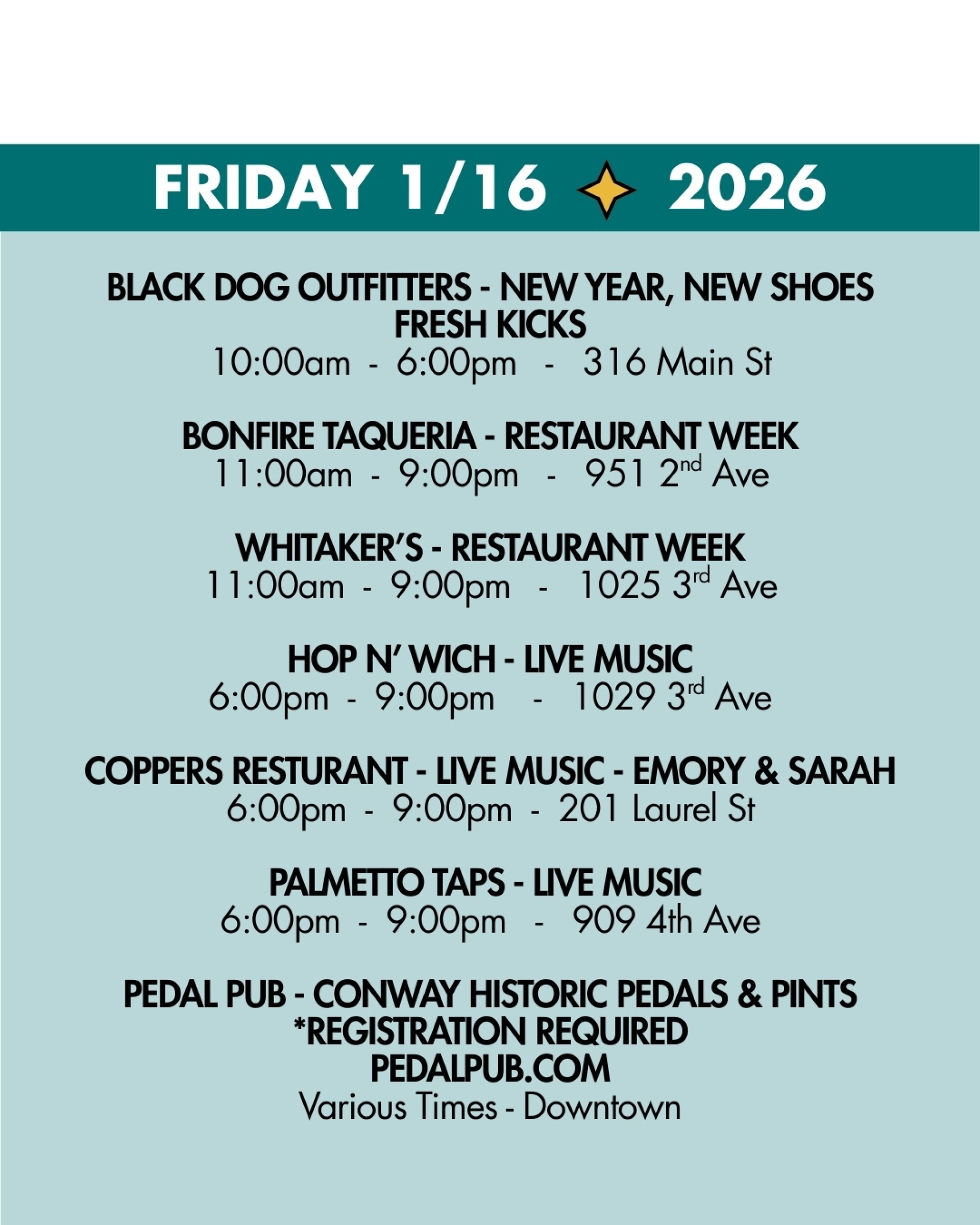 weekend rundown 1/16