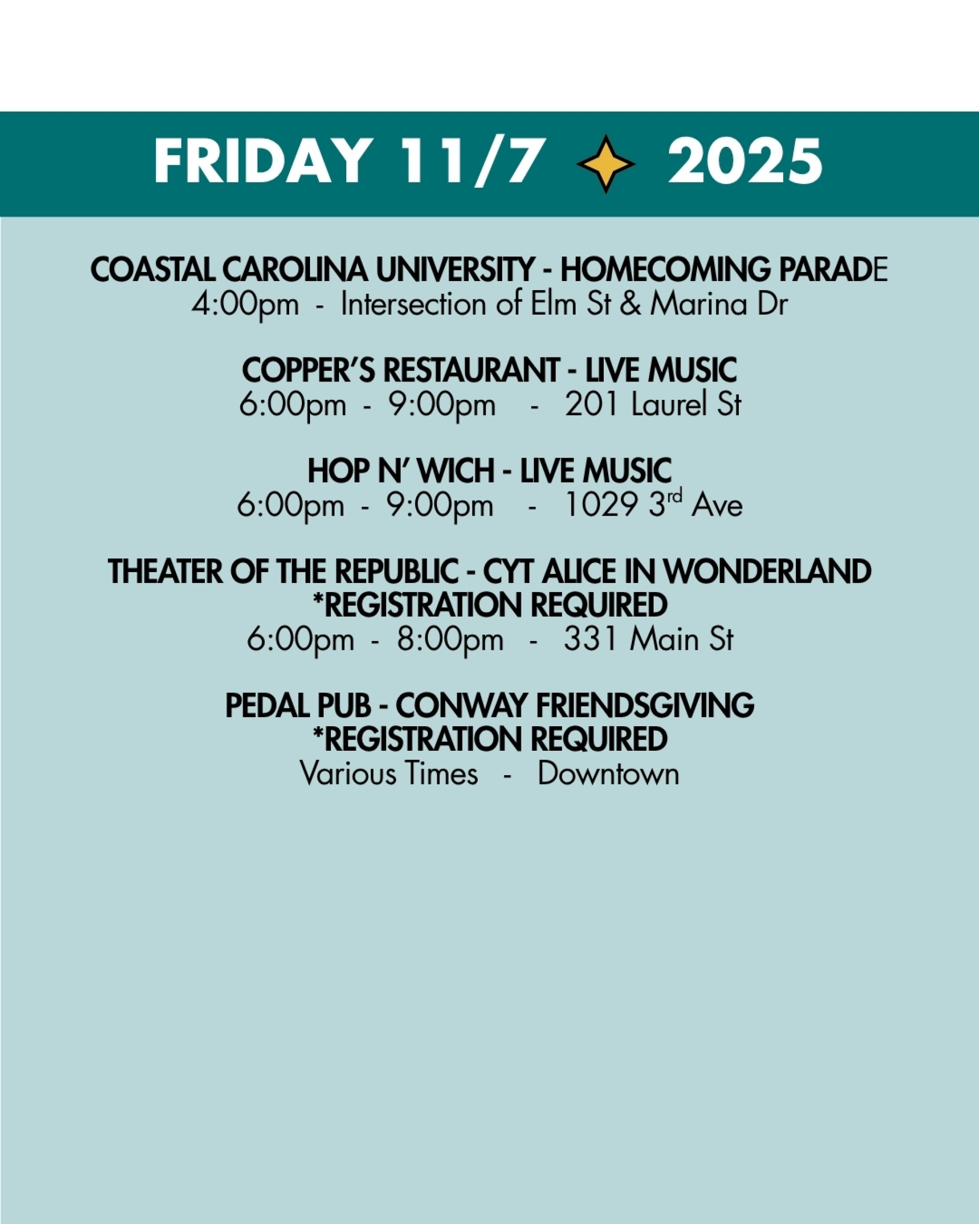 weekend rundown 11-7