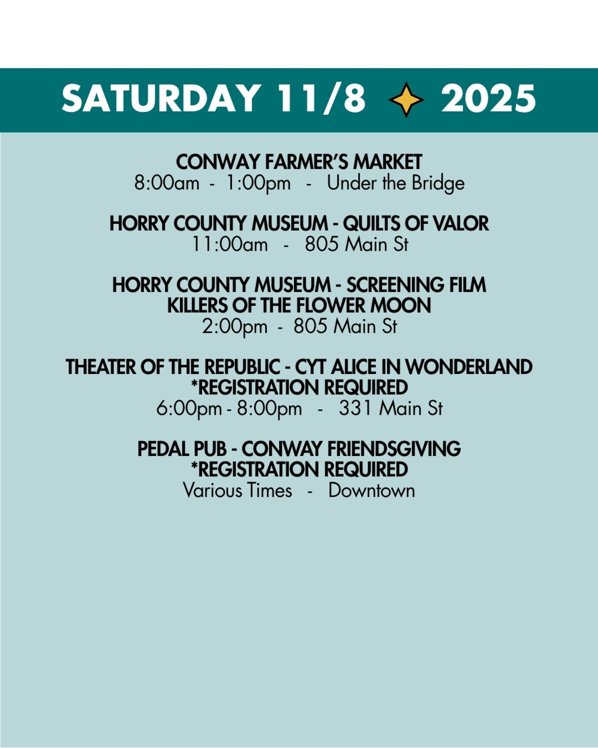 weekend rundown 11-8