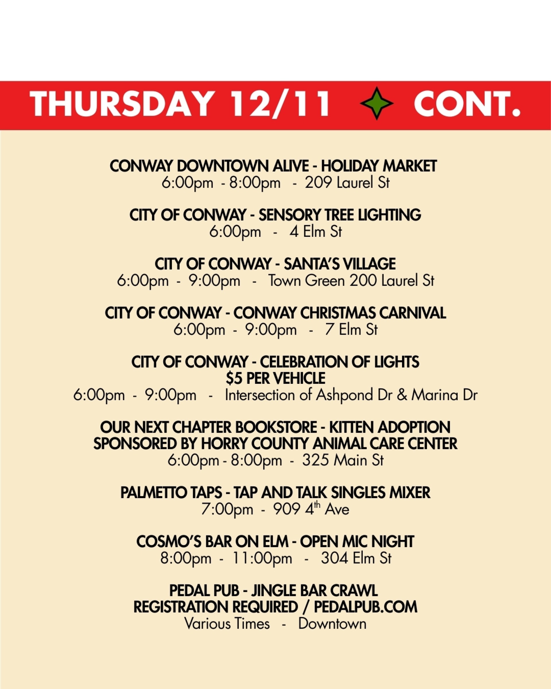 weekend rundown 12/11 cont.