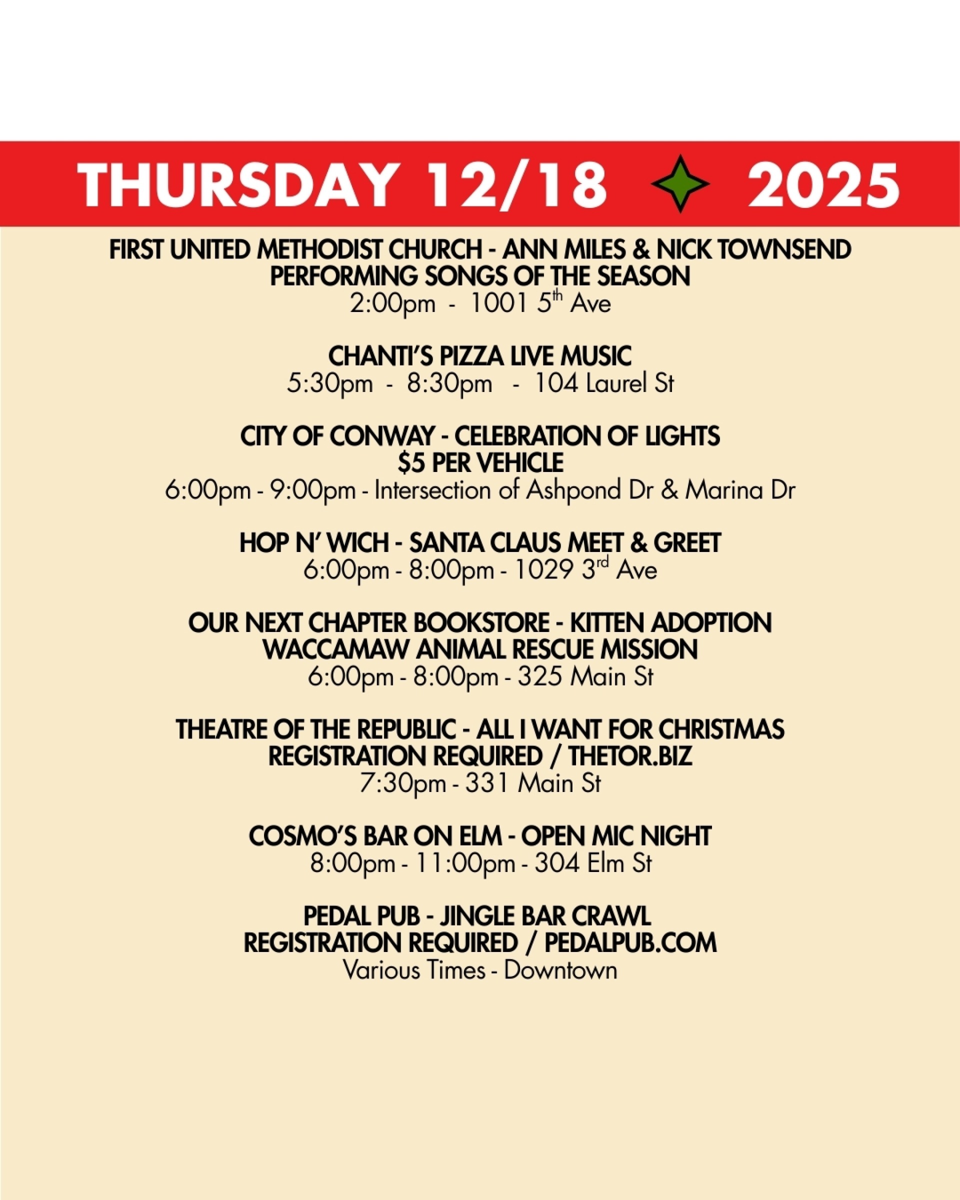 WEEKEND RUNDOWN 12/18