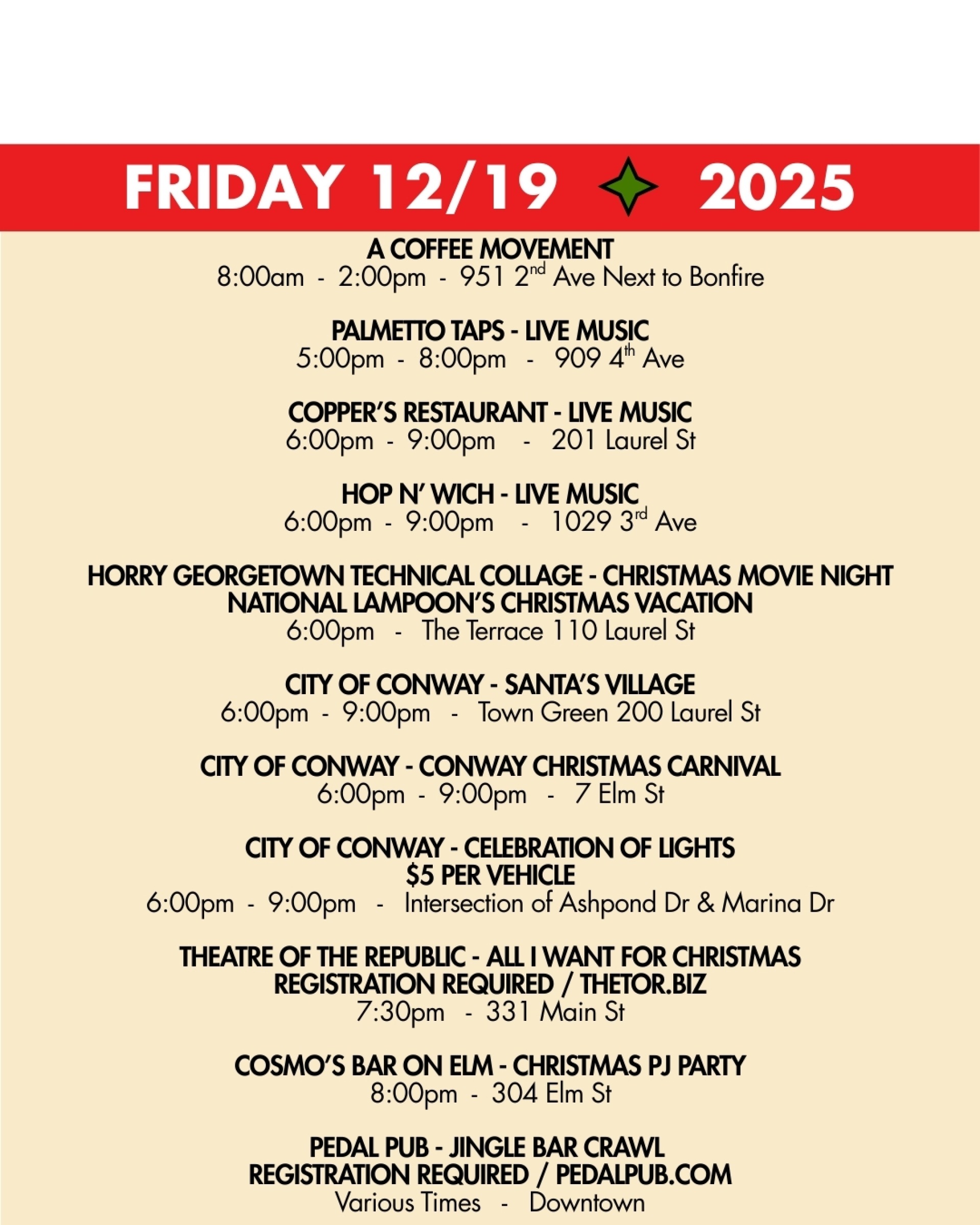 WEEKEND RUNDOWN 12/19