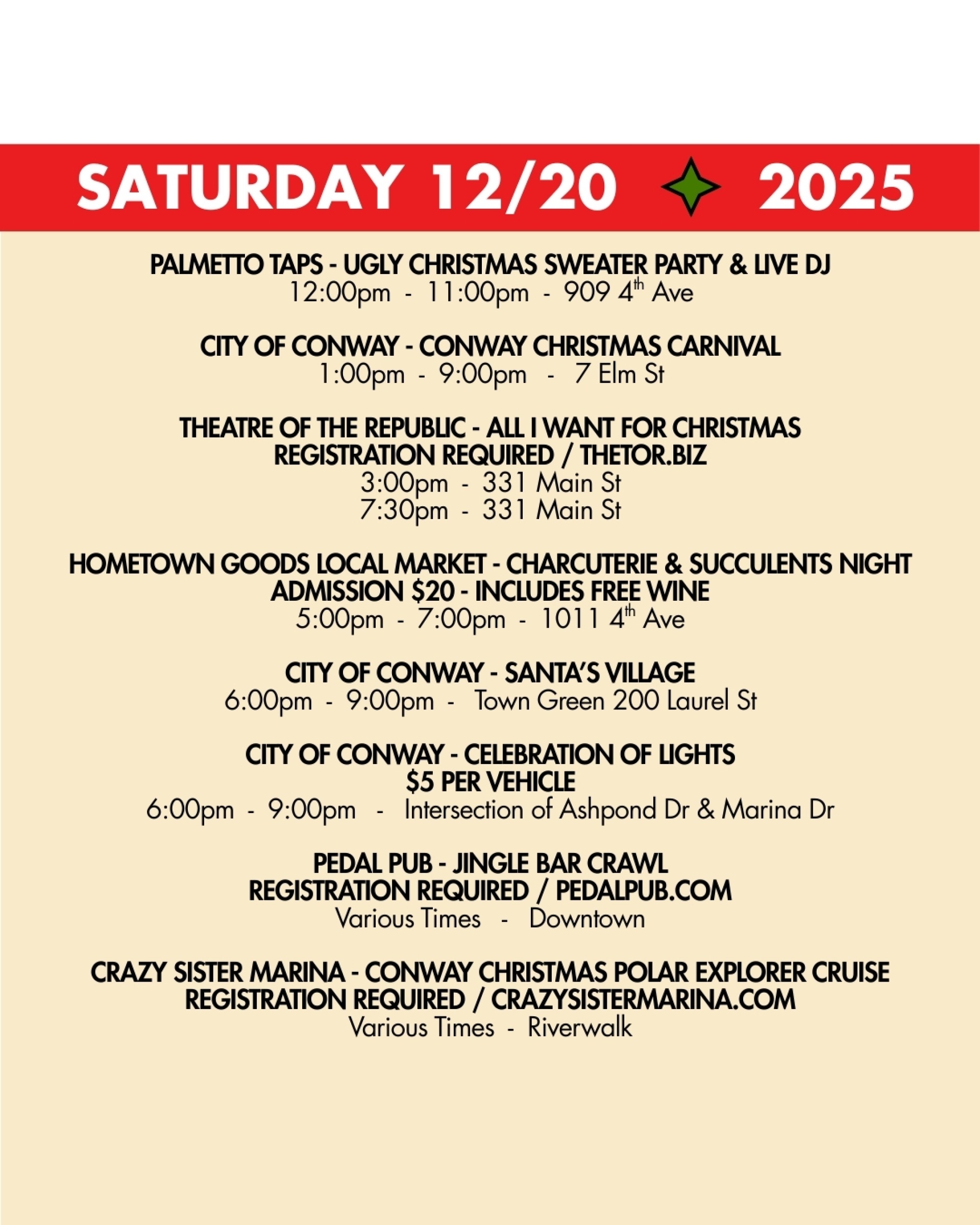 WEEKEND RUNDOWN 12/20