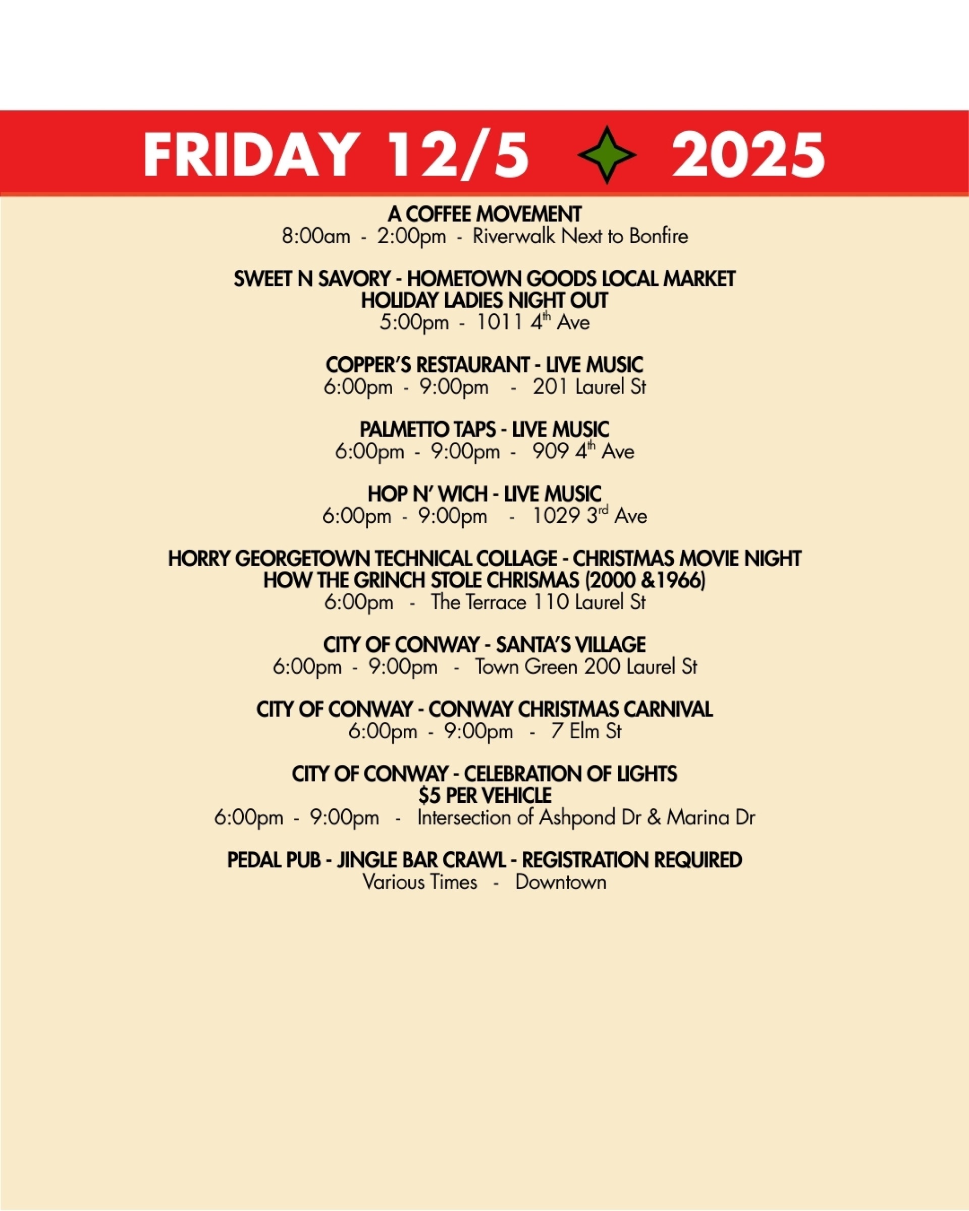 WEEKEND RUNDOWN 12/5