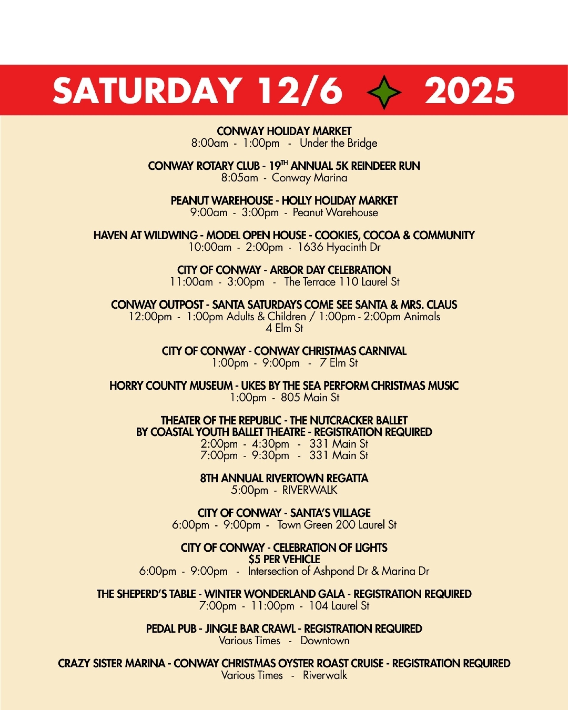 WEEKEND RUNDOWN 12/6