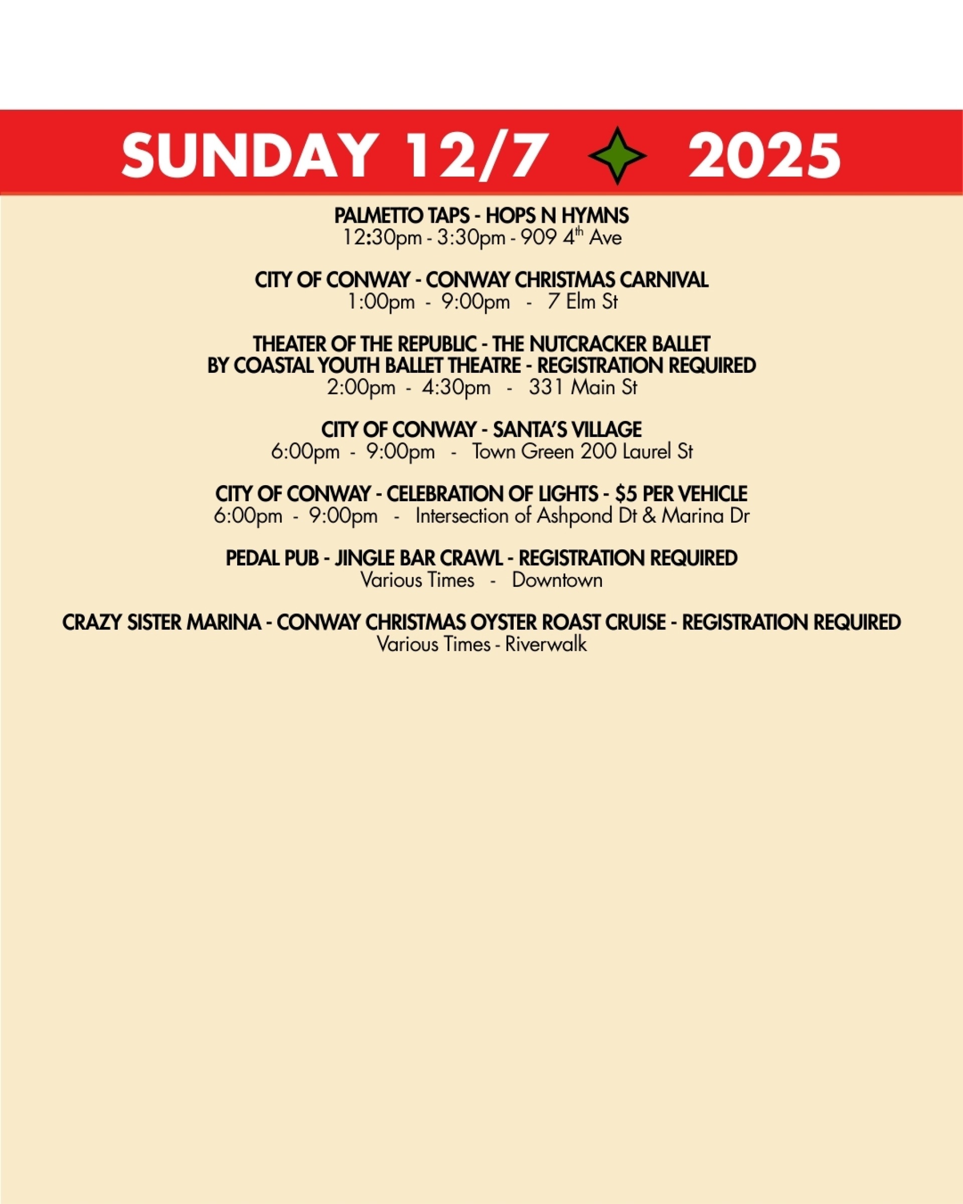 WEEKEND RUNDOWN 12/7