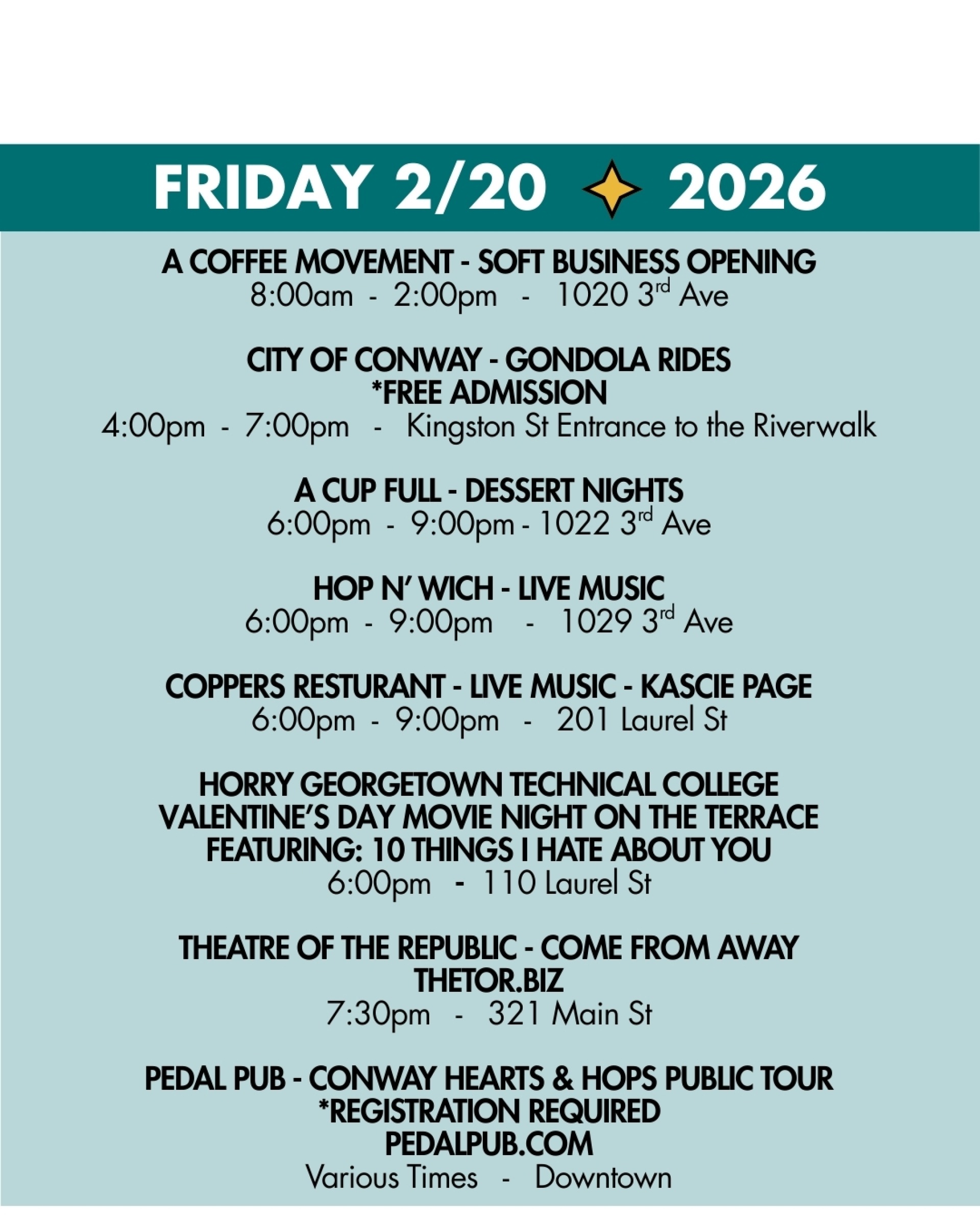 weekend rundown 2/20