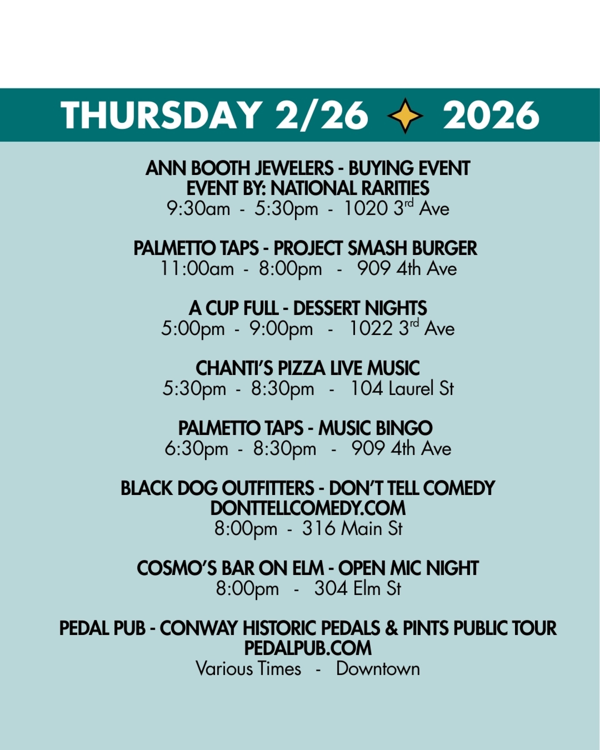 WEEKEND RUNDOWN 2/26