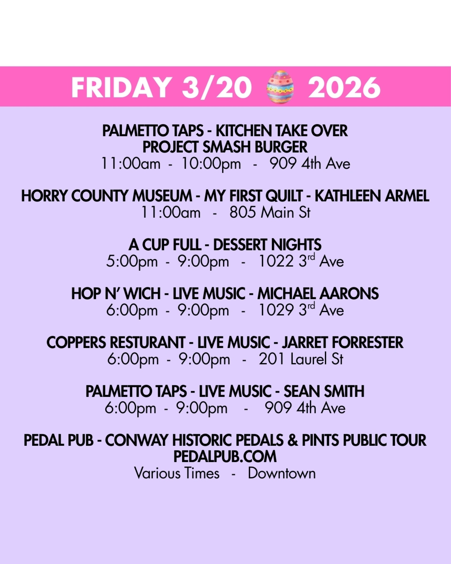 weekend rundown 3/20