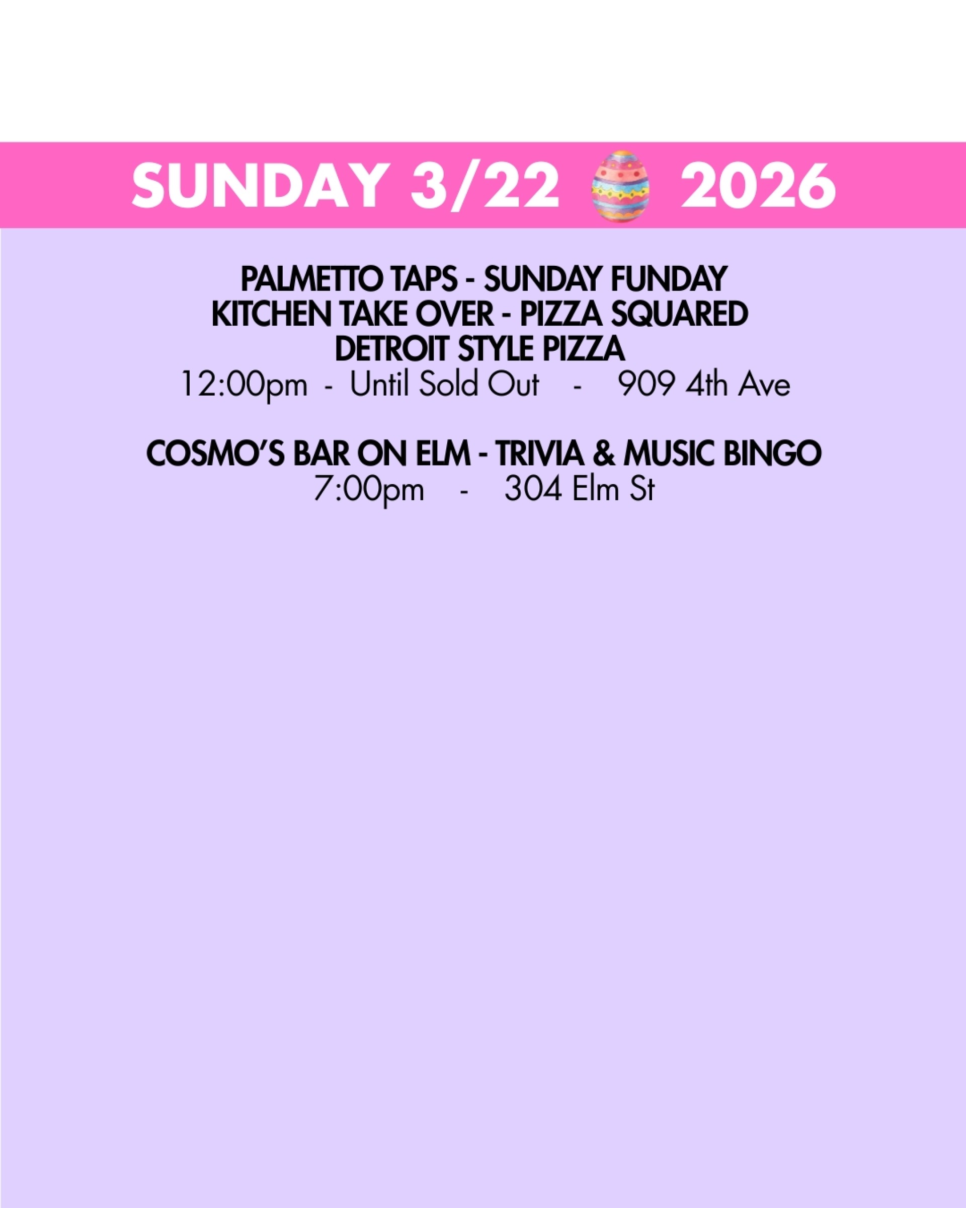 weekend rundown 3/22