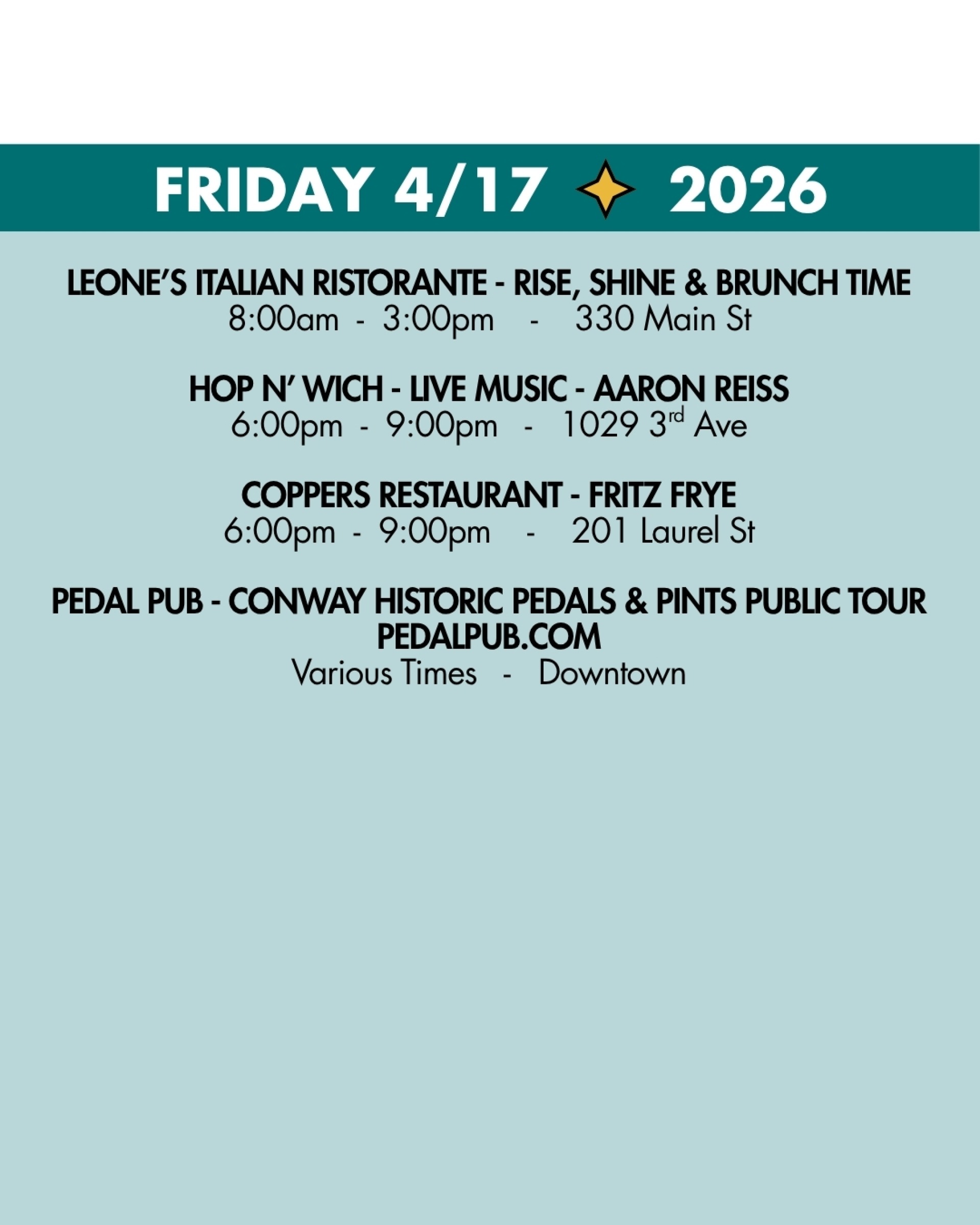 weekend rundown 4/17