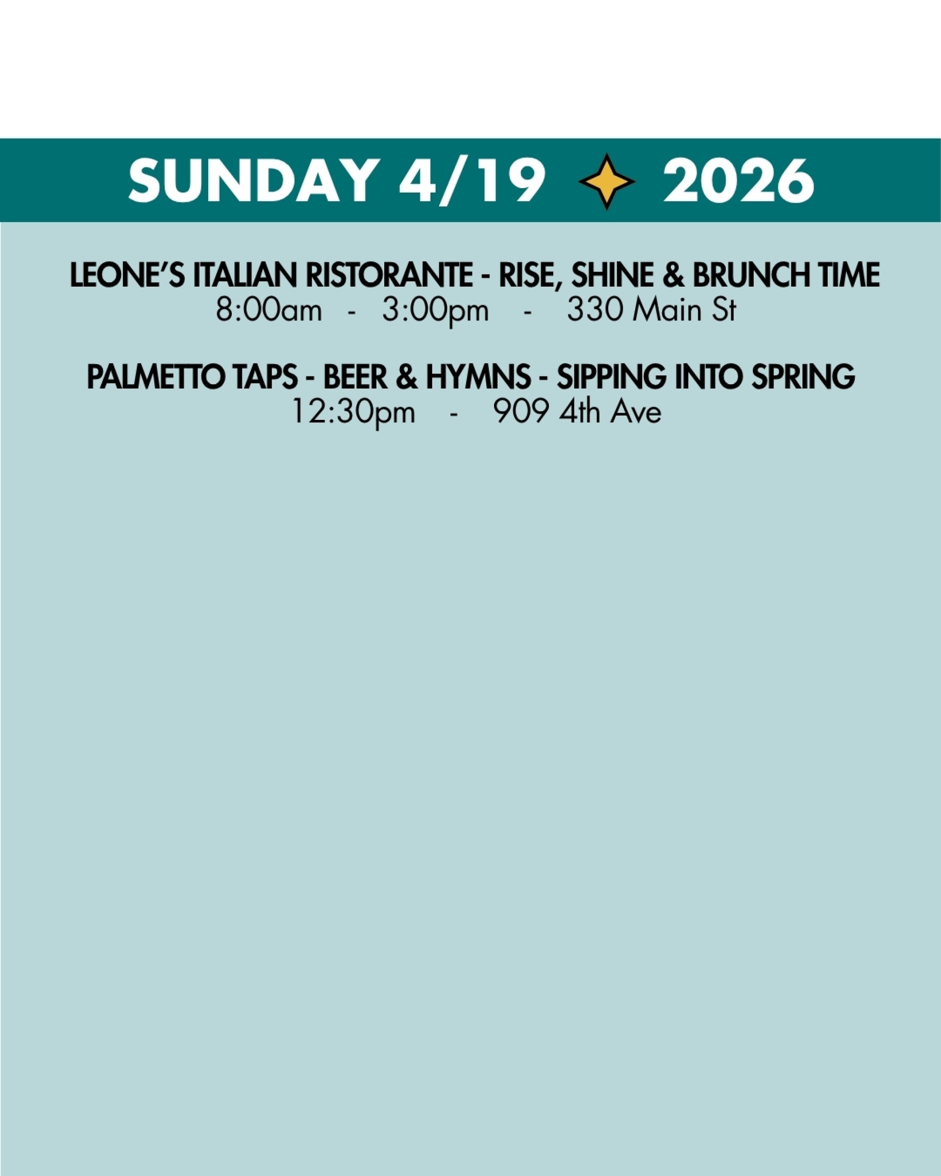 weekend rundown 4/19