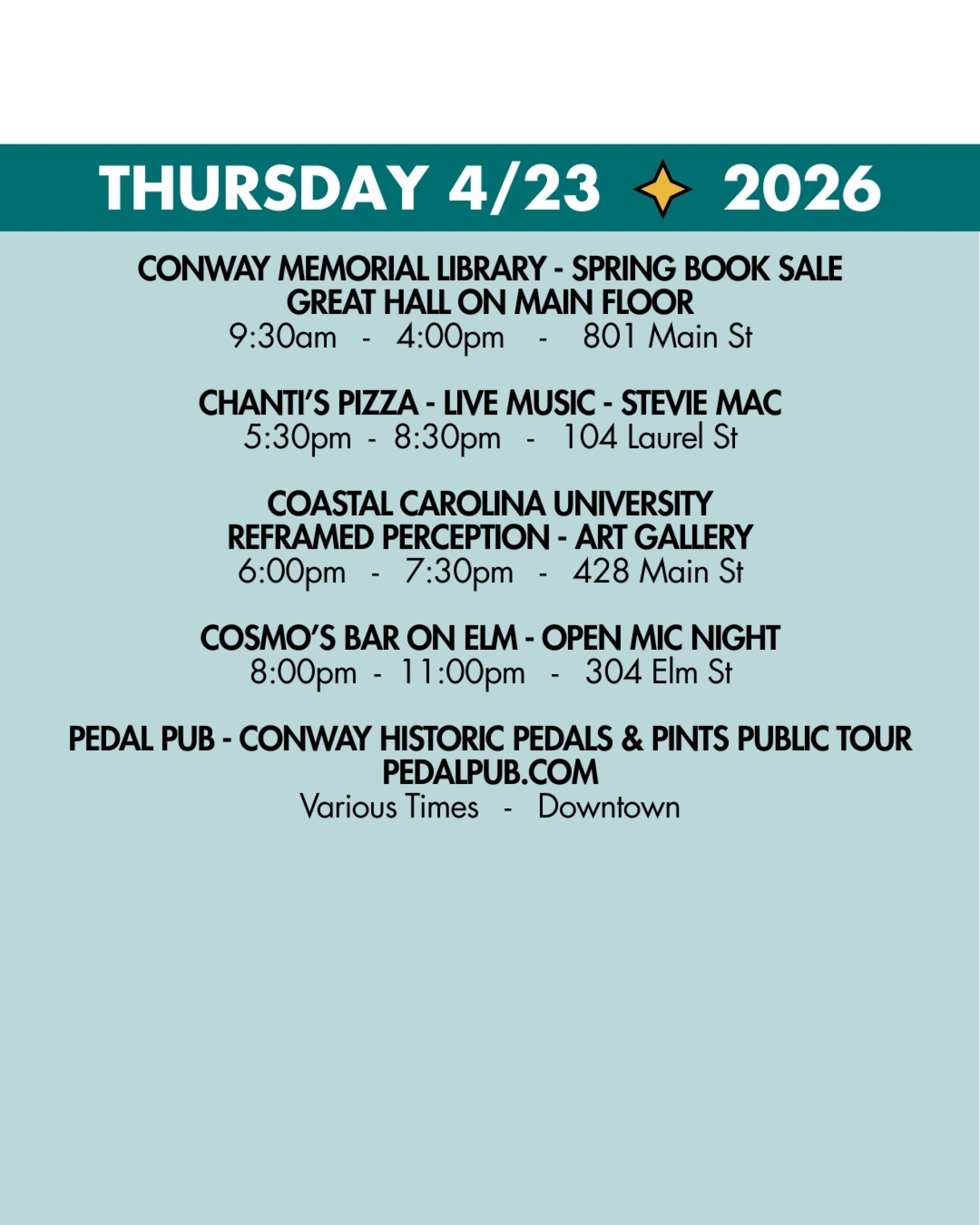 WEEKEND RUNDOWN 4/23