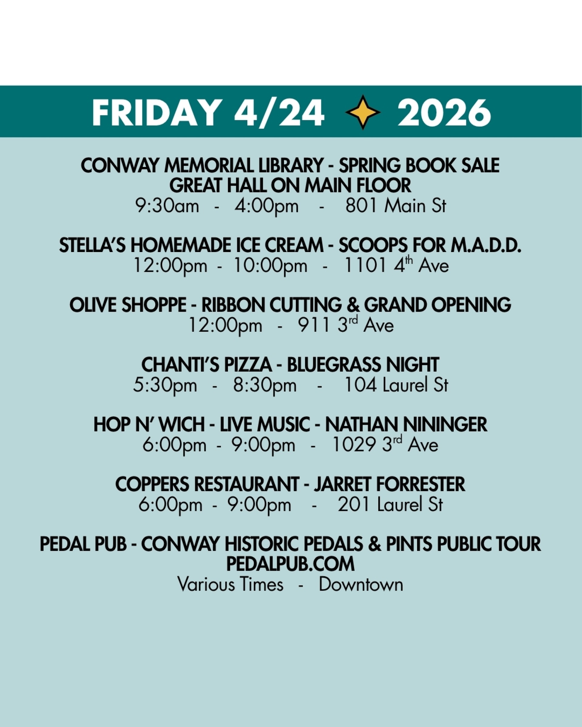 WEEKEND RUNDOWN 4/24