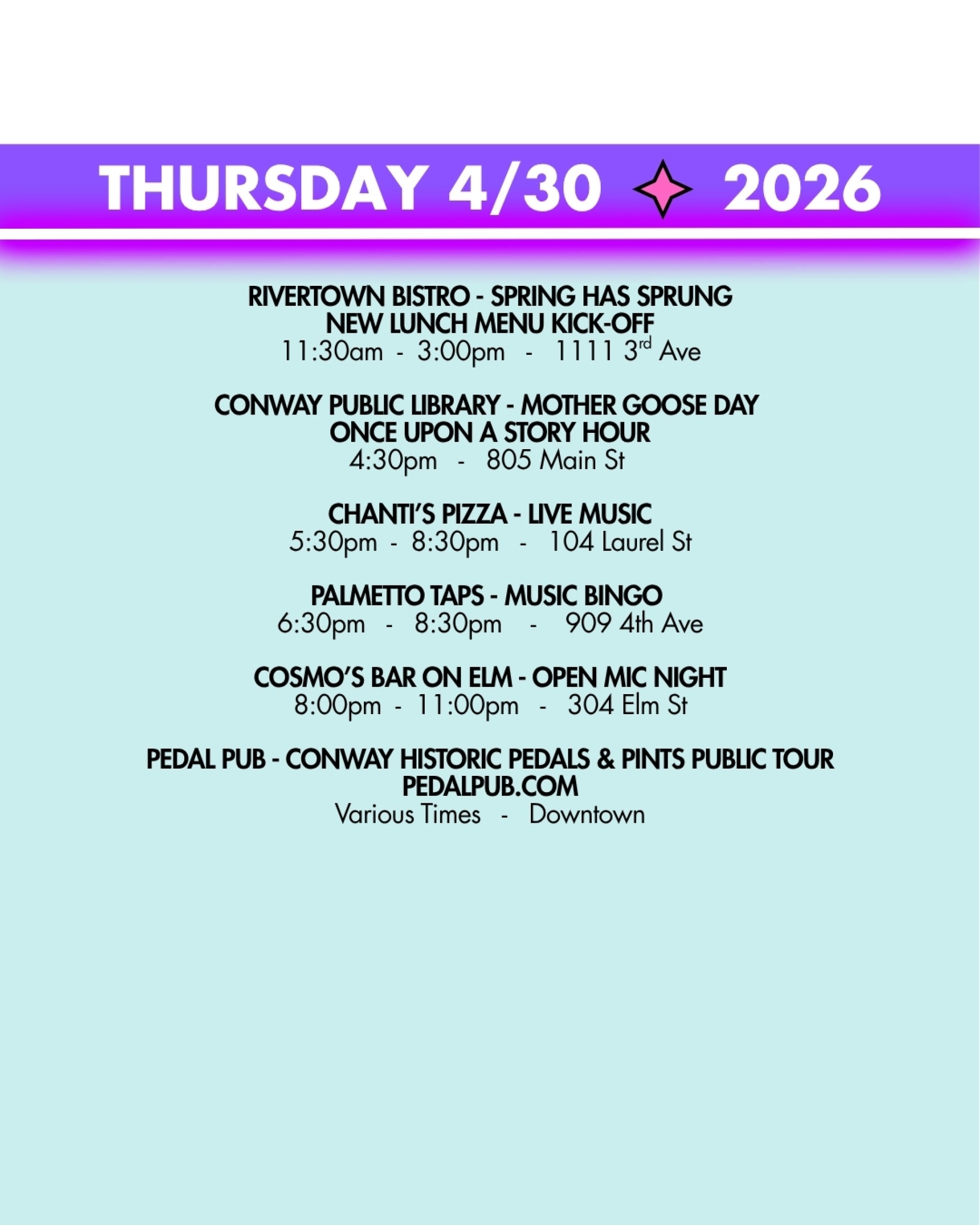 weekend rundown 4/30