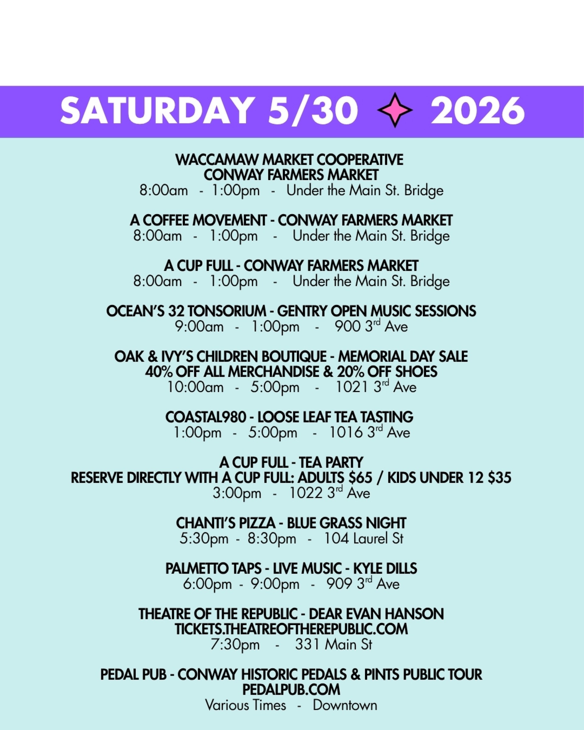 weekend rundown 5/30
