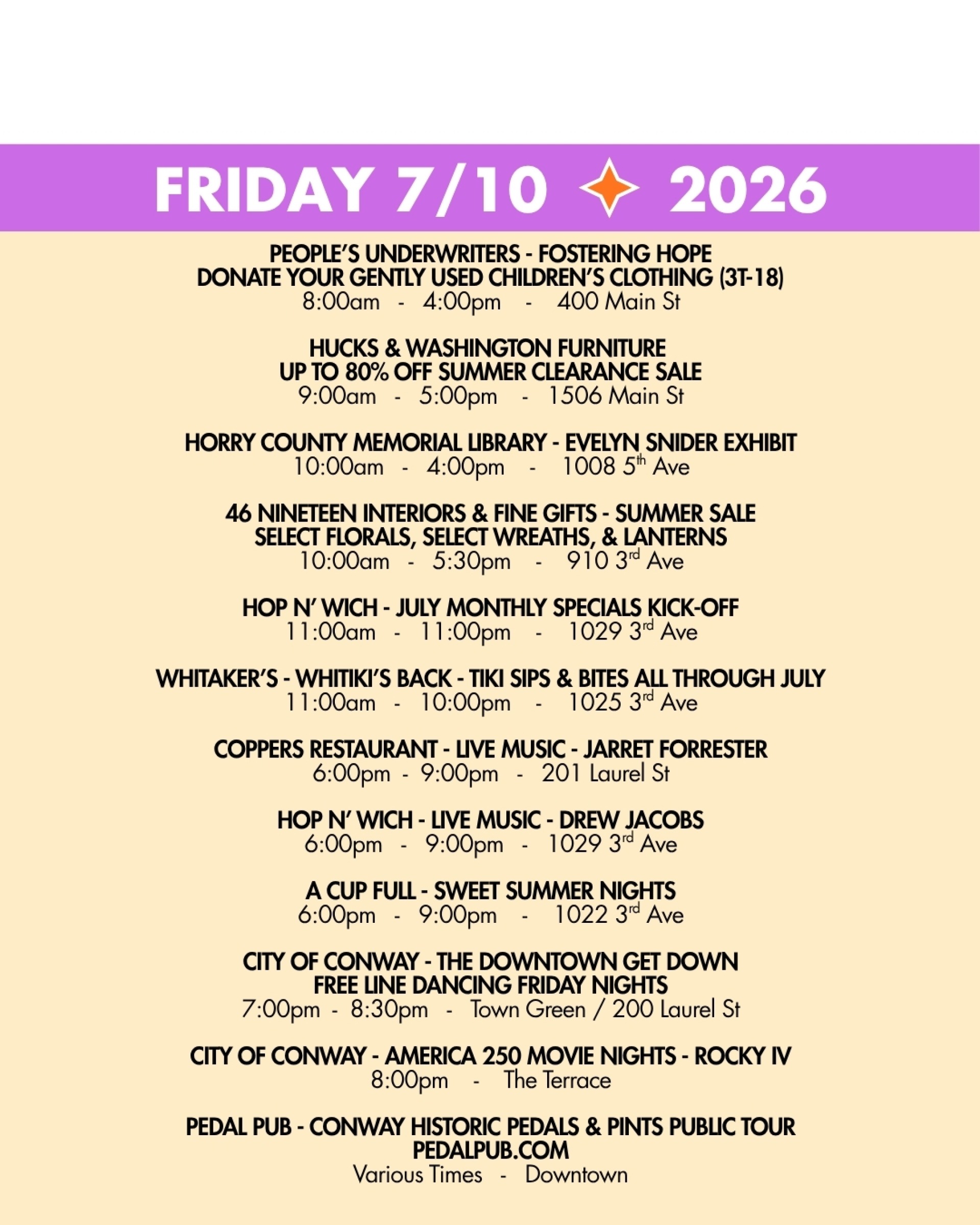 weekend rundown 7/10