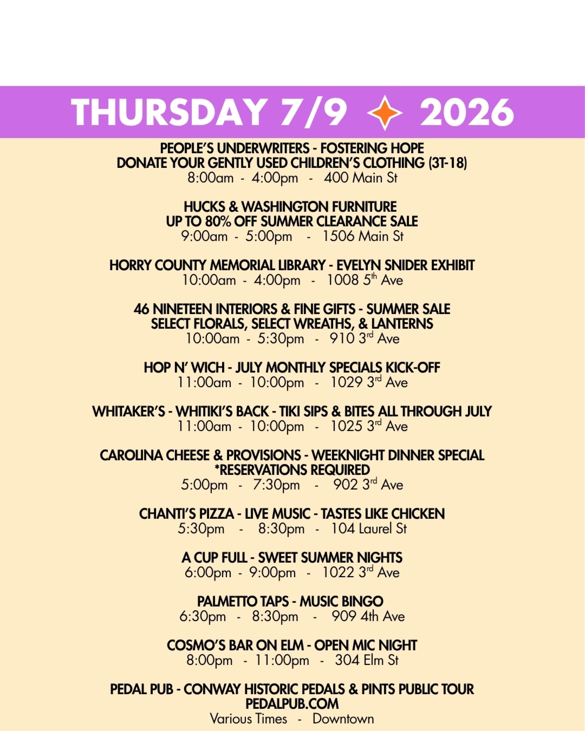 weekend rundown 7/9