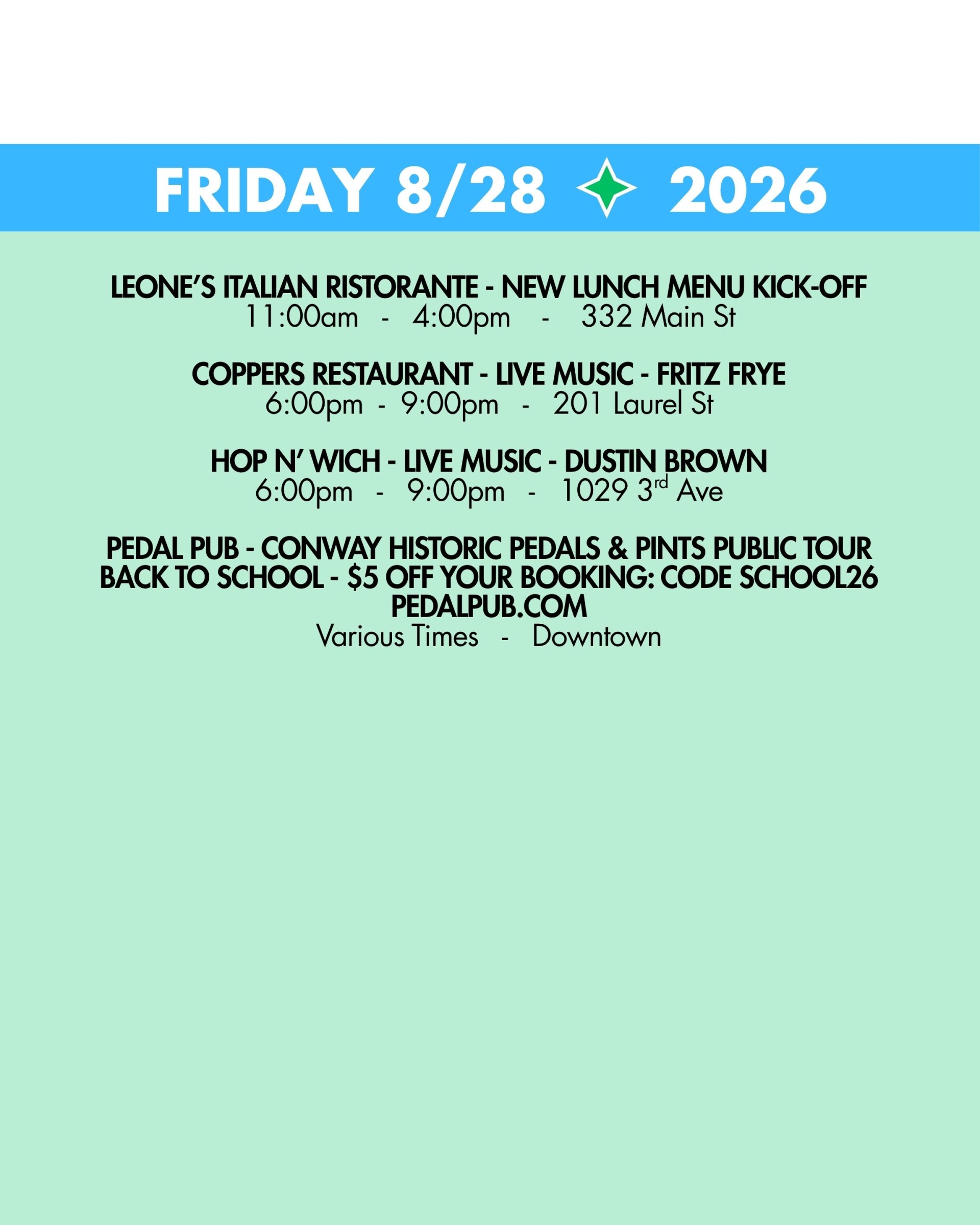 weekend rundown 8-27