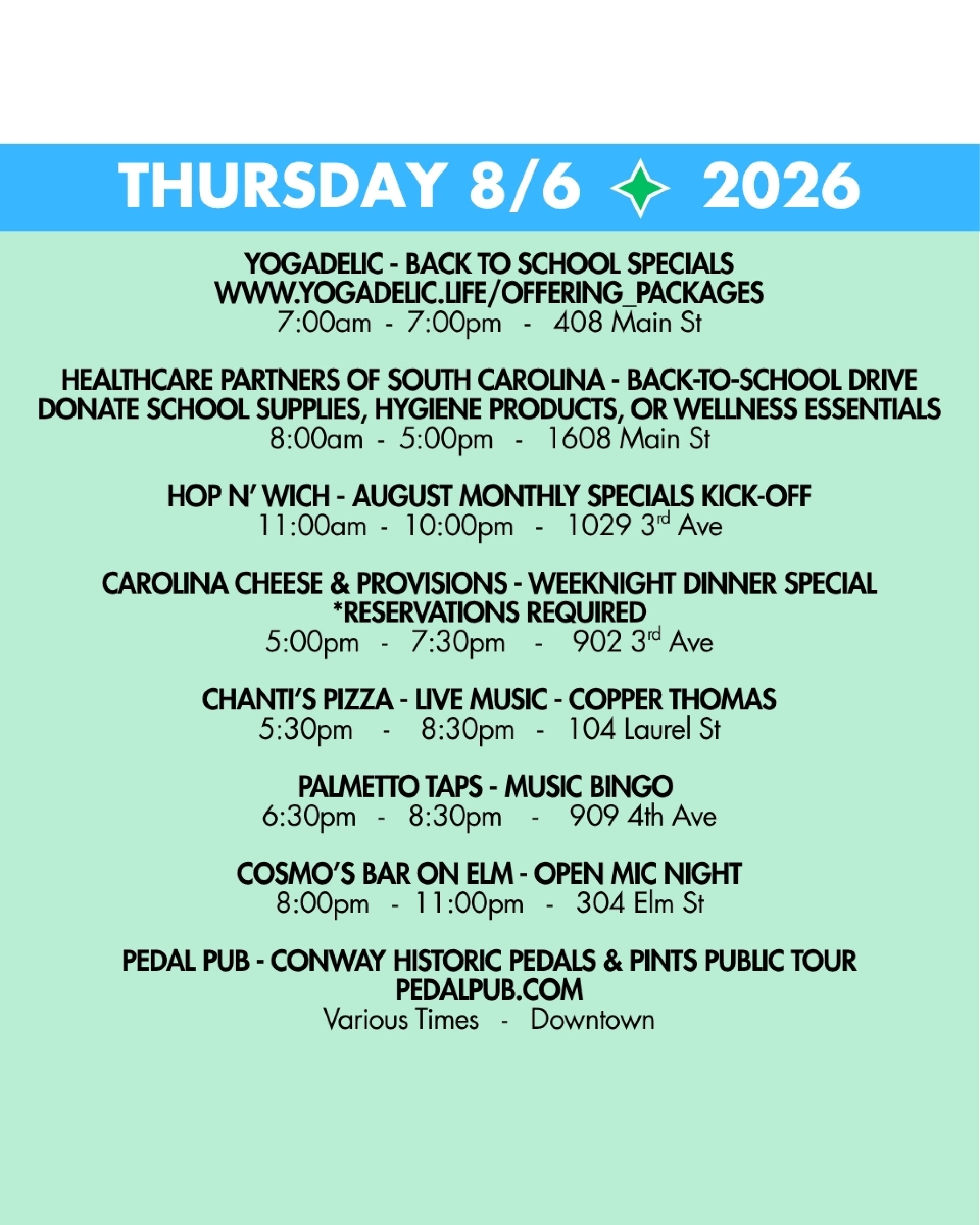 WEEKEND RUNDOWN 8-6
