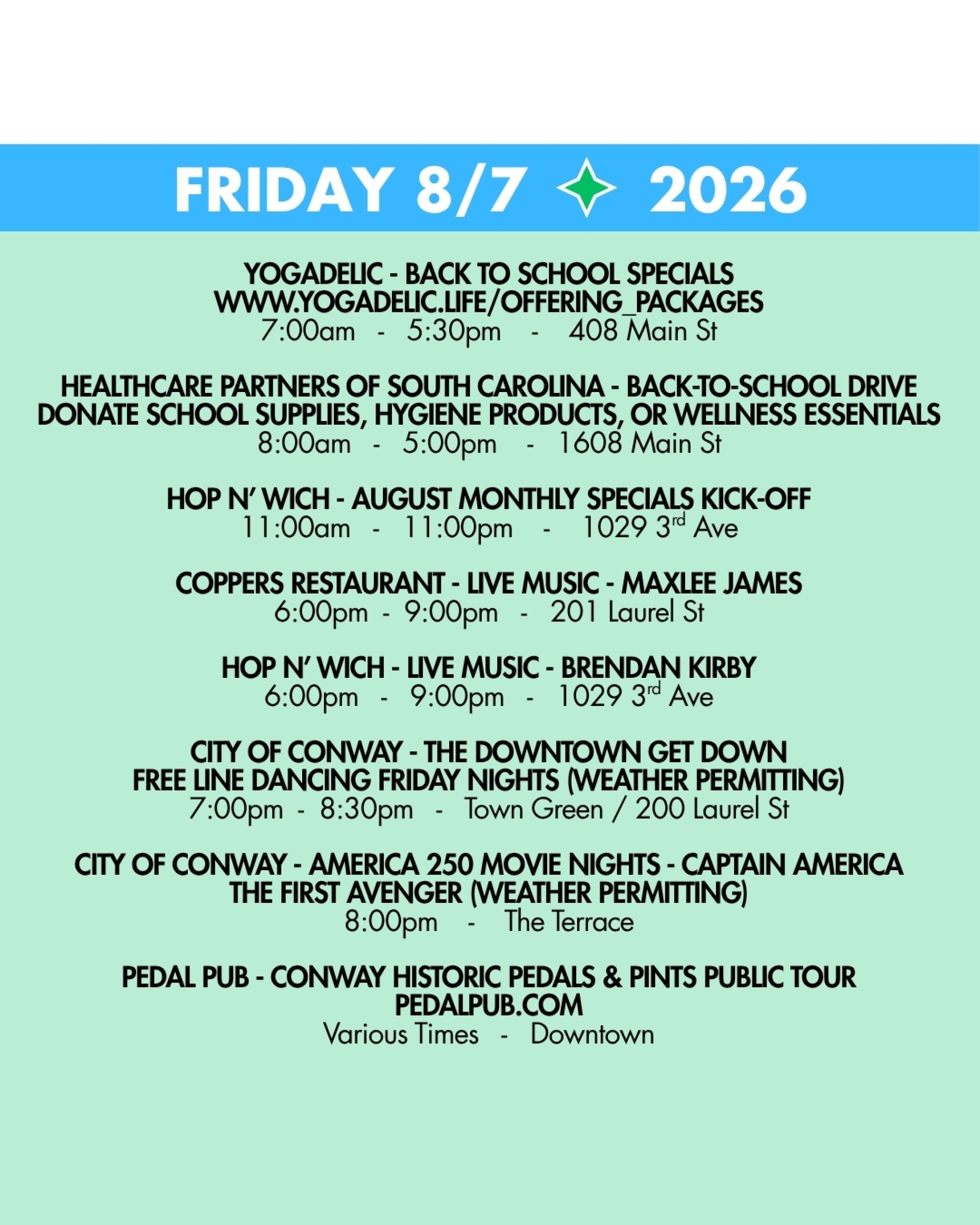 WEEKEND RUNDOWN 8-7
