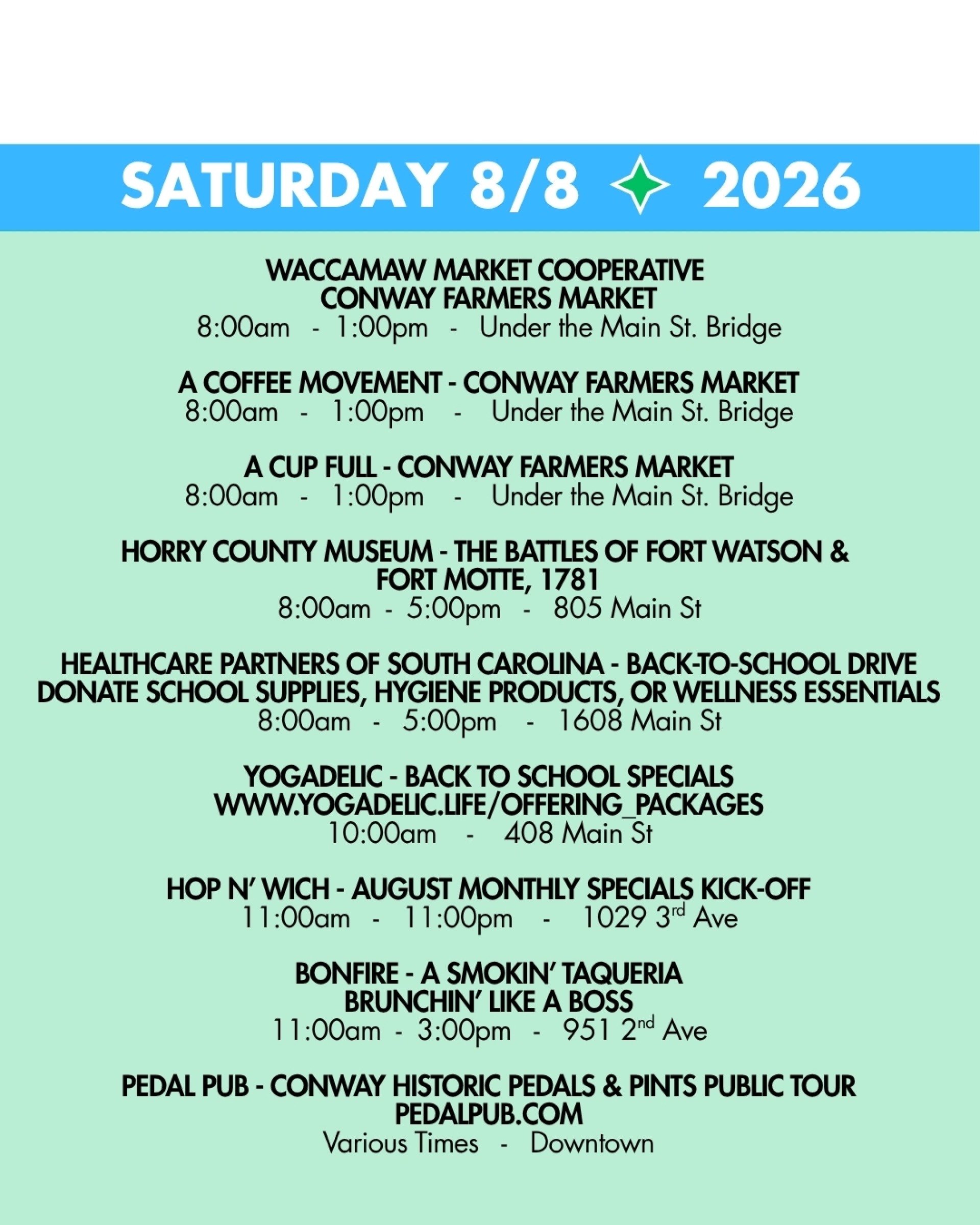 WEEKEND RUNDOWN 8-8