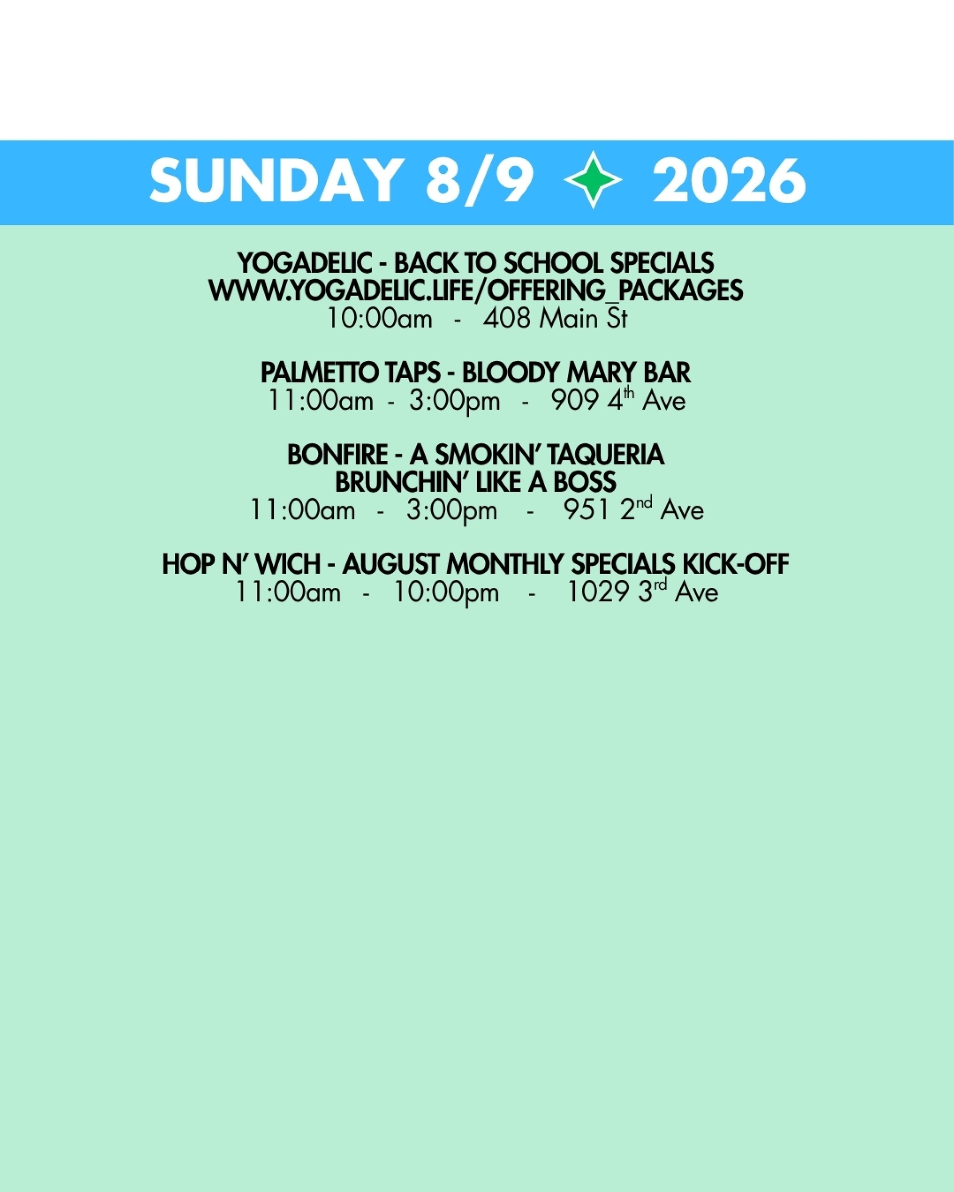 WEEKEND RUNDOWN 8-9