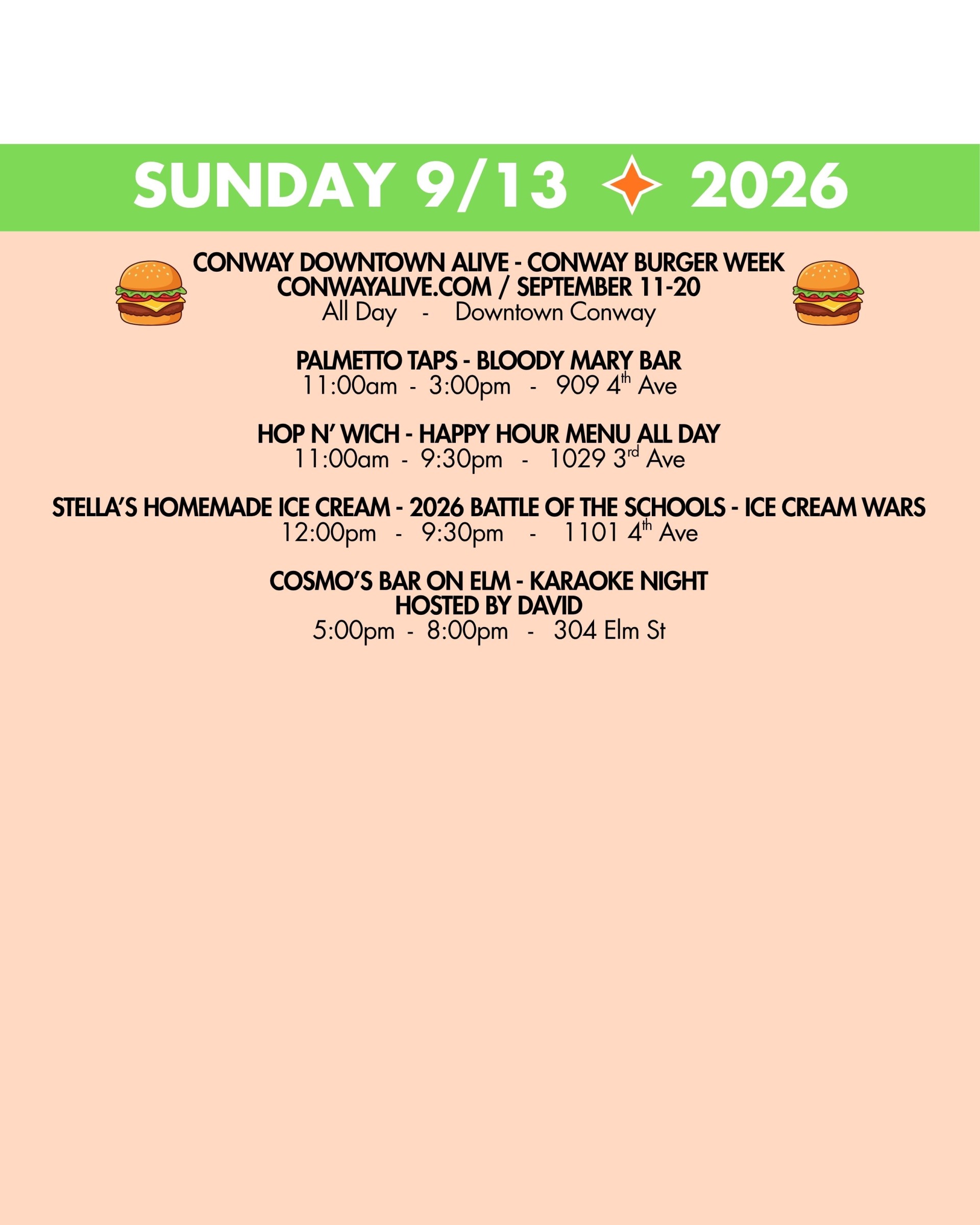 weekend rundown 9-13